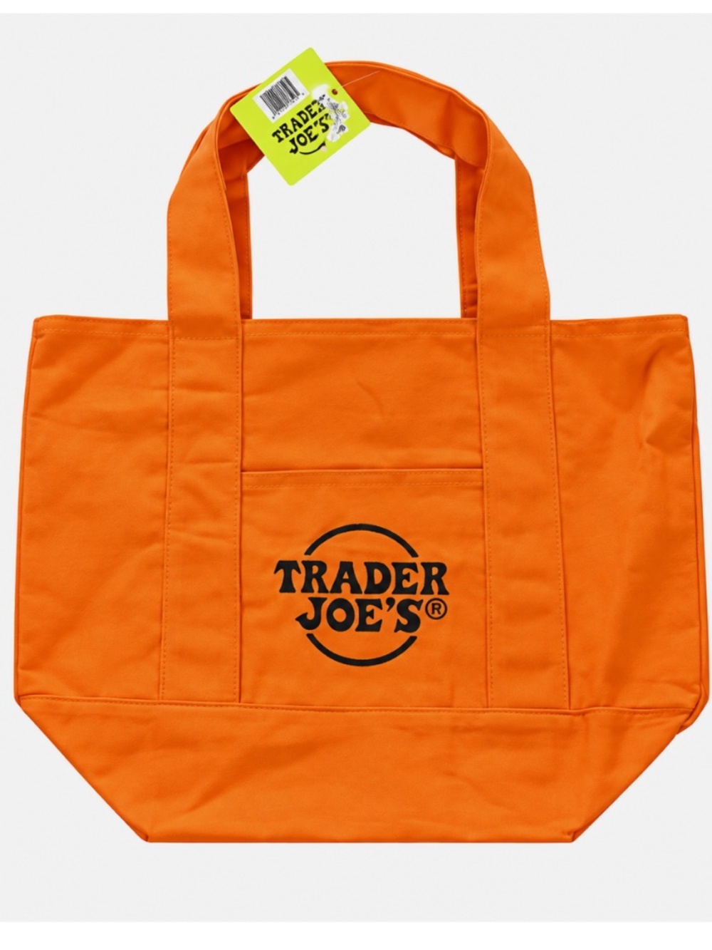 Trader Joe’s Orange Mini Tote Canvas Bag New with tag